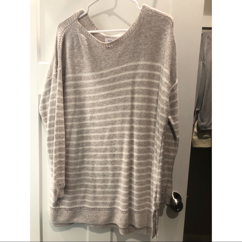 Cream and white striped sweater from Old Navy